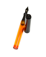 Load image into Gallery viewer, Franklin-Christoph Model 03 Modified Fountain Pen - Halloween Edition with a textured Orange Ice barrel, black cap, and nib.