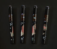 Franklin-Christoph Model 03M Arowana LE FP features koi and maki-e art, shining against a deep, elegant background.