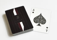 Franklin-Christoph Playing Cards deck with the ace of spades face up beside it on a white background.