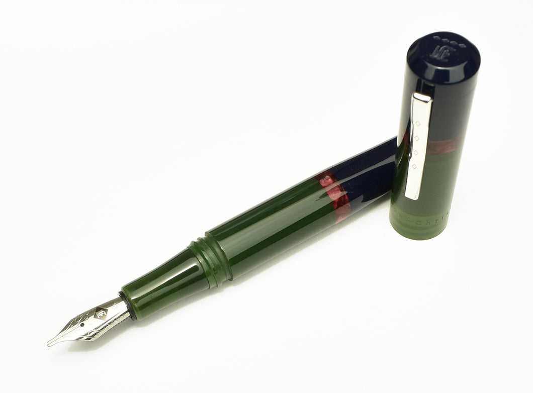 Model 19 Fountain Pen - Navy Blue Vintage Green Cranberry SE