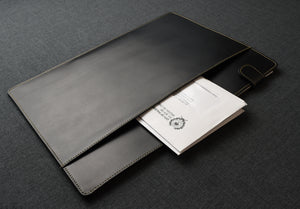 Document Folder - Black Leather