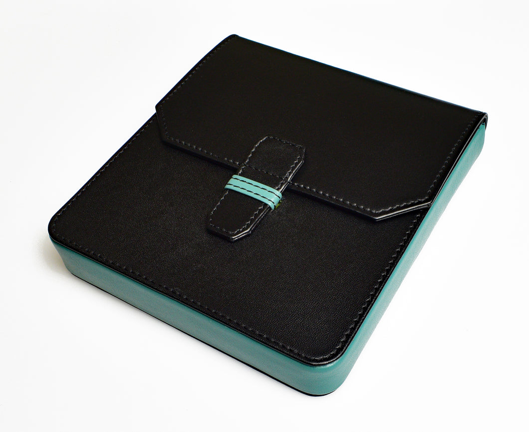 New Penvelope 6 Black Teal Leather