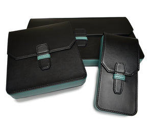 New Penvelope 6 Black Teal Leather