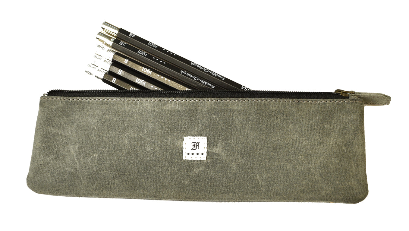 Zipper Canvas Pencil Bag Black, Canvas Zipper Pencil Pouch