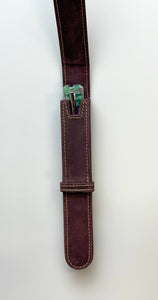 Single Pen Case - Burgundy leather