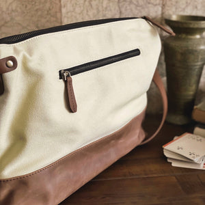 Fortis Sling Bag - Creme' and Brown