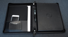 Load image into Gallery viewer, Zippered Padfolio - Black Leather