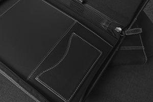 Zippered Padfolio - Black Leather